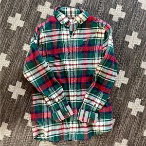Boys Vineyard Vines Green & Red Plaid Flannel Shirt - Classic Button-Down